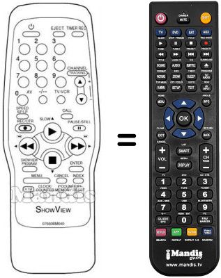 Replacement remote control 07660BM040