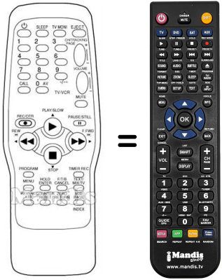 Replacement remote control Roadstar TLV 1081 XT