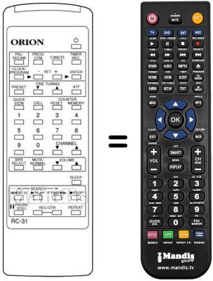 Replacement remote control 076G031011