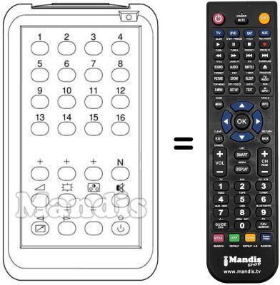 Replacement remote control 16 FACH