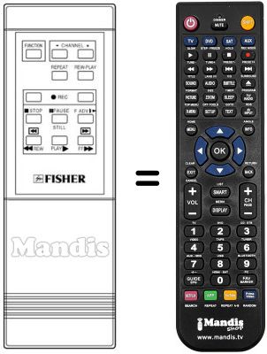 Replacement remote control Fisher FVH-P 1KV