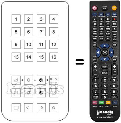 Replacement remote control ELCIT 16 CHANNELS US Replacement remote control ELCIT 16 CHANNELS US