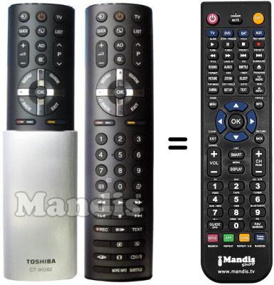 Replacement remote control Toshiba 32 UL 863