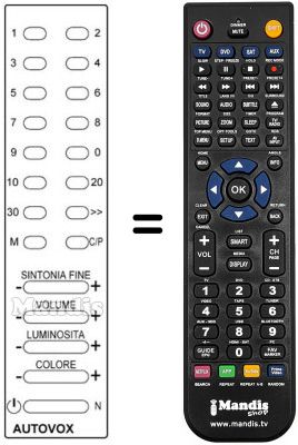Replacement remote control 39 PROGRAMMI