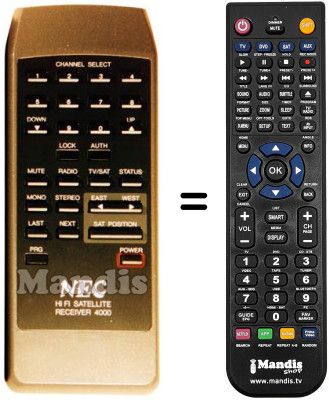 Replacement remote control 4000 / 4012 Replacement remote control 4000 / 4012
