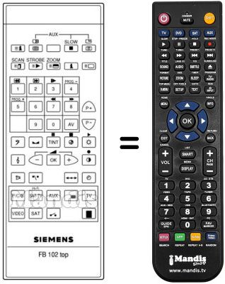 Replacement remote control FB 102 TOP