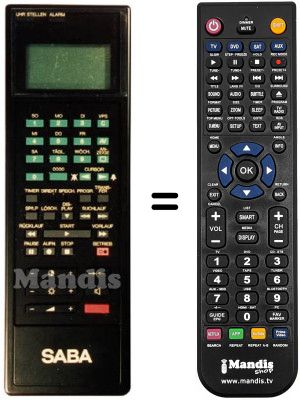 Replacement remote control Saba VRR 88A10 Replacement remote control Saba VRR 88A10