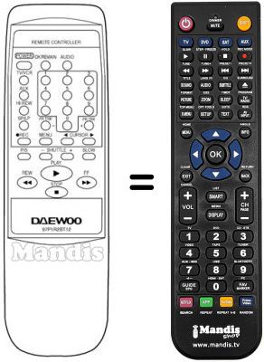 Replacement remote control 97P1R2BT12