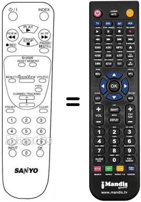 Replacement remote control B12628