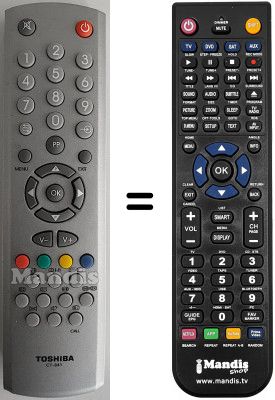 Replacement remote control Toshiba 32 WH 37 G