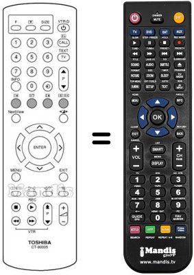 Replacement remote control Toshiba 28 WD 96 G