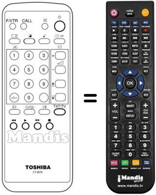 Replacement remote control Toshiba 2836 DF
