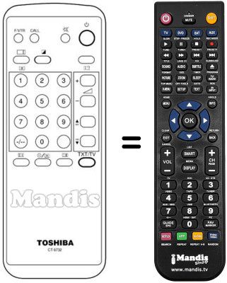 Replacement remote control Toshiba 1732 TD