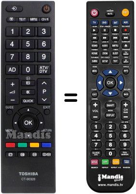 Replacement remote control Toshiba 40 LV 733 G