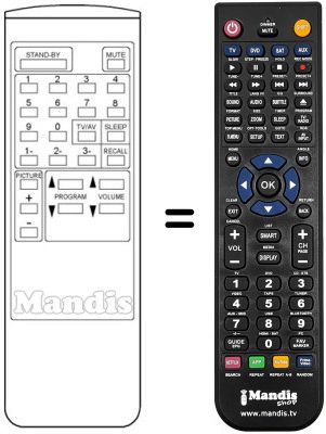 Replacement remote control Supertech CTV 2632 AV