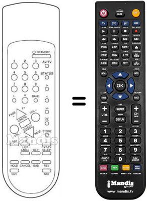 Replacement remote control Protech CTV 2105 RT