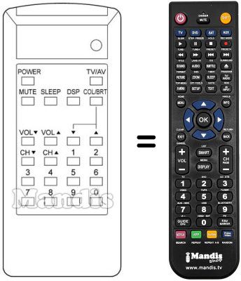 Replacement remote control Ctc CTV 197