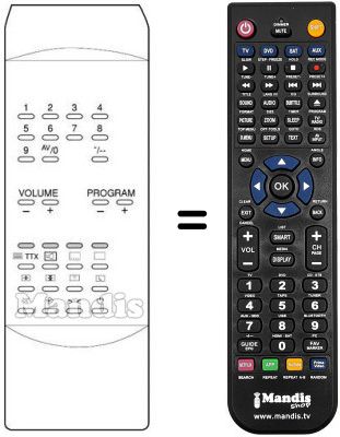 Replacement remote control White Westinghouse CTV 3715