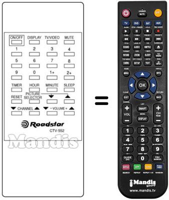 Replacement remote control CTV 552