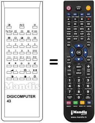 Replacement remote control DIGICOMPUTER 43