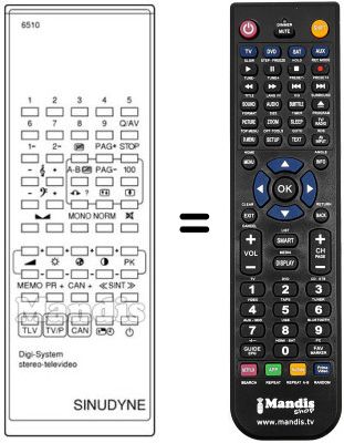 Replacement remote control DIGI SYSTEM 6510