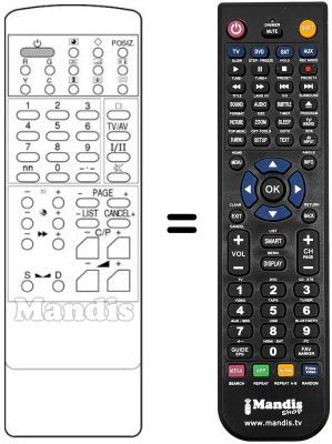 Replacement remote control Daewoo DMQ 2997 Replacement remote control Daewoo DMQ 2997