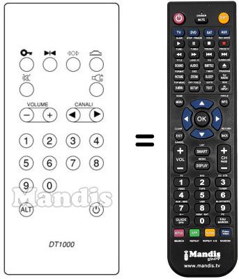 Replacement remote control DT 1000