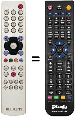 Replacement remote control ELIUM ELIPSUS DVR 3228 T