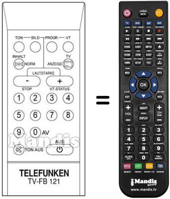 Replacement remote control FB 121