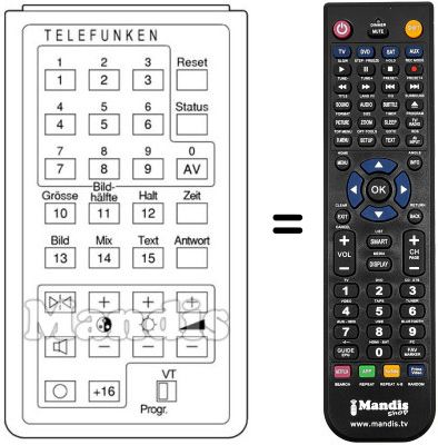 Replacement remote control FB 5046 VT