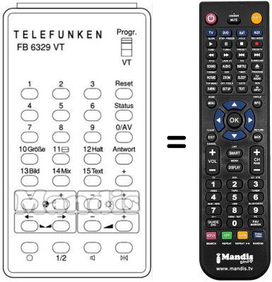 Replacement remote control FB 6329 VT