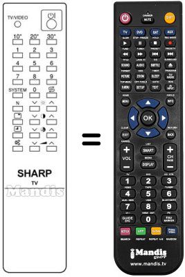 Replacement remote control Sharp 21 N 52 E1