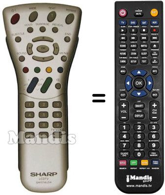 Replacement remote control Sharp LC 22 SV2E