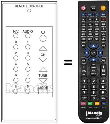 Replacement remote control DX 1000