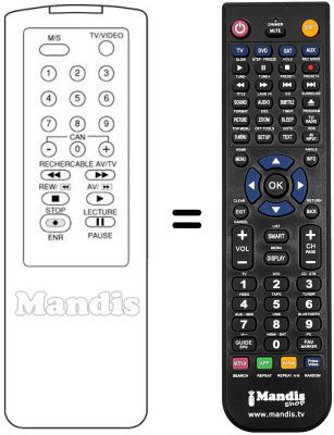 Replacement remote control LG GHV-1266 LR