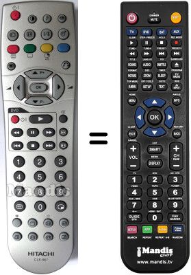 Replacement remote control Hitachi 55 PD 5200 Replacement remote control Hitachi 55 PD 5200