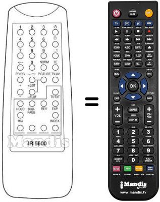 Replacement remote control IR 5600