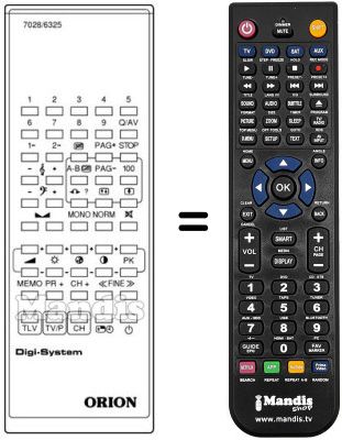 Replacement remote control Orion 7028