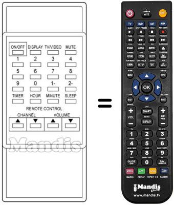 Replacement remote control Supertech TVR 004