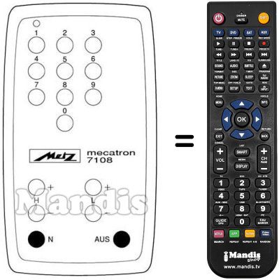 Replacement remote control MECATRON 7109