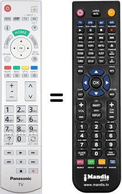 Replacement remote control Panasonic TX-L55DT60E