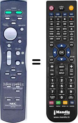 Replacement remote control Nec 42 VP 4 Replacement remote control Nec 42 VP 4