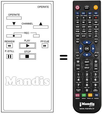 Replacement remote control Tensai TVR 8000
