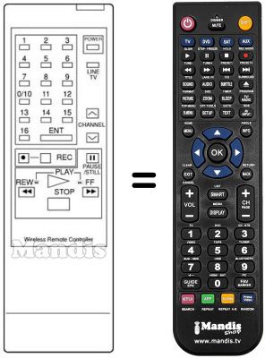Replacement remote control YVR-600