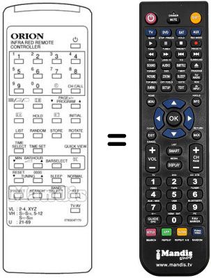 Replacement remote control 076G047170