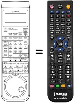 Replacement remote control Aiwa HV-F150