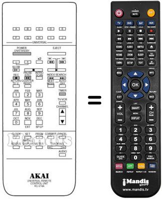 Replacement remote control RC-V74A
