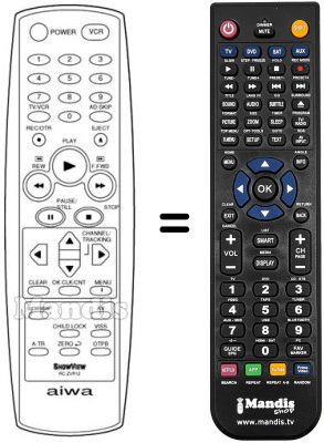 Replacement remote control RC-ZVR12