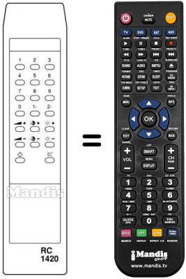 Replacement remote control RC 1420 Replacement remote control RC 1420