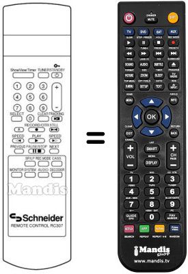 Replacement remote control RC 307